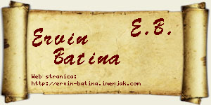 Ervin Batina vizit kartica